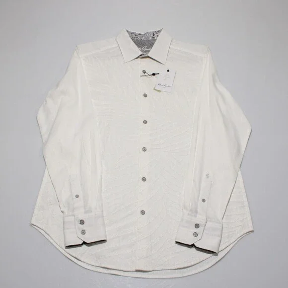 Robert Graham NWT Grand Palms Casual Button Down Shirt Sz M Classic Fit in White